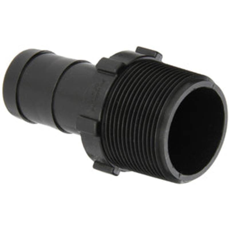 1-1/2 INCH MNPT X 1 INCH HOSE BARB  POLY