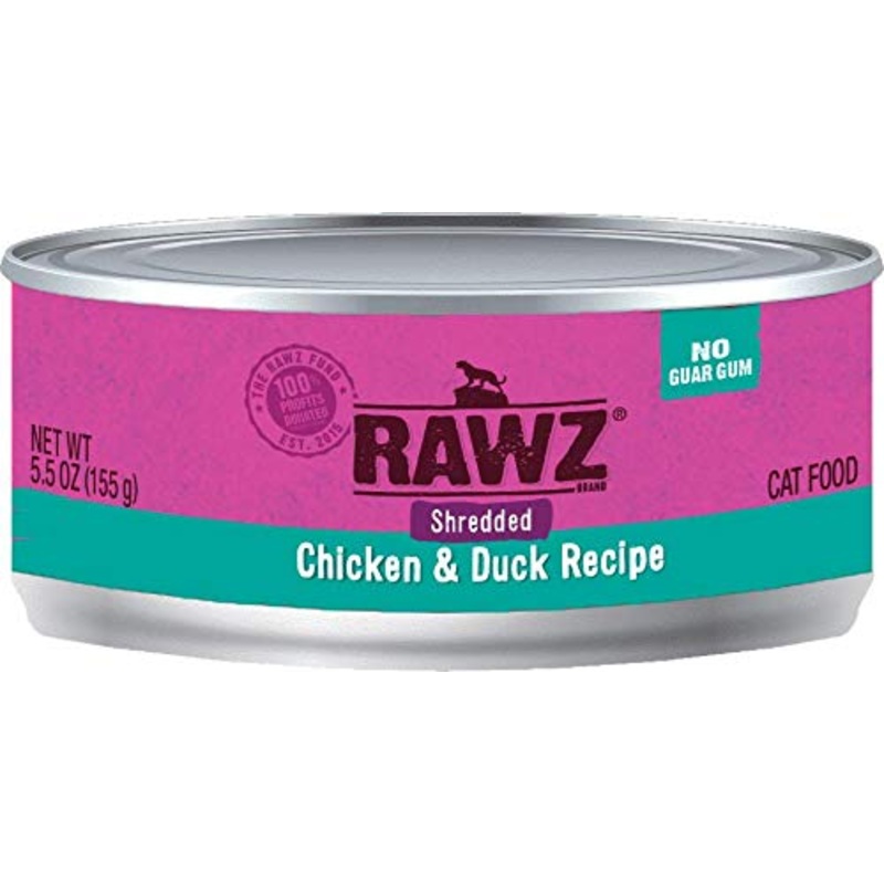 Rawz Shredded Chicken & Duck Cat Food 24/5.5 oz Cans
