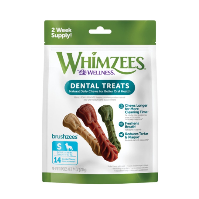 Whimzees Daily Use Brushzees Small Pack Dental Dog Treats
