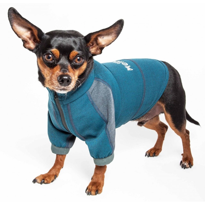 Pet Life Dog Helios Eboneflow Ocean Blue Flexible Performance Breathable Yoga Dog T-Shirt