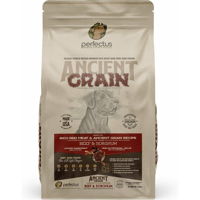 Perfectus Rich Red Meat & Ancient Grain Recipe Dry Dog Food 25-lb