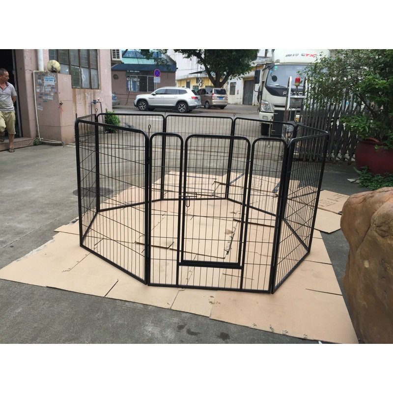 Pet fence Iron breathable square tube dog cage Custom wholesale large medium dog eight square tube metal fence