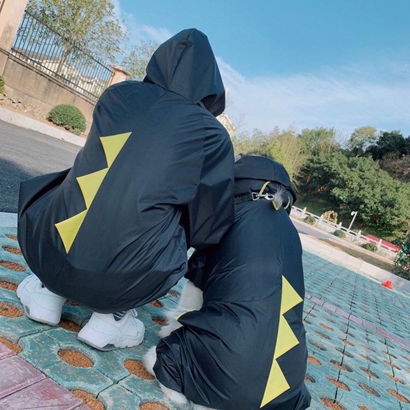 Pet light waterproof raincoat|Dinosaur|Host male|Hostess|M|XXL|L|XL|One size