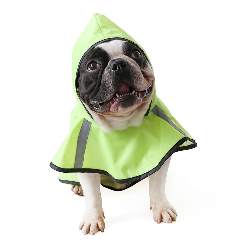 Pet outdoor reflective raincoat