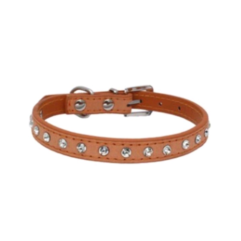 Diamond-studded pet collar shiny row of diamond rhinestone dog ring microfiber soft and comfortable collar dog supplies