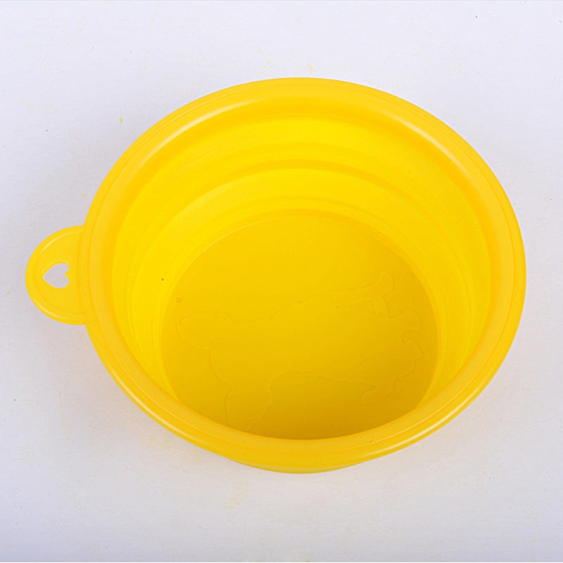 Popular pet folding bowl|Yellow|Orange|Green|Pink|Blue|Red|13cm