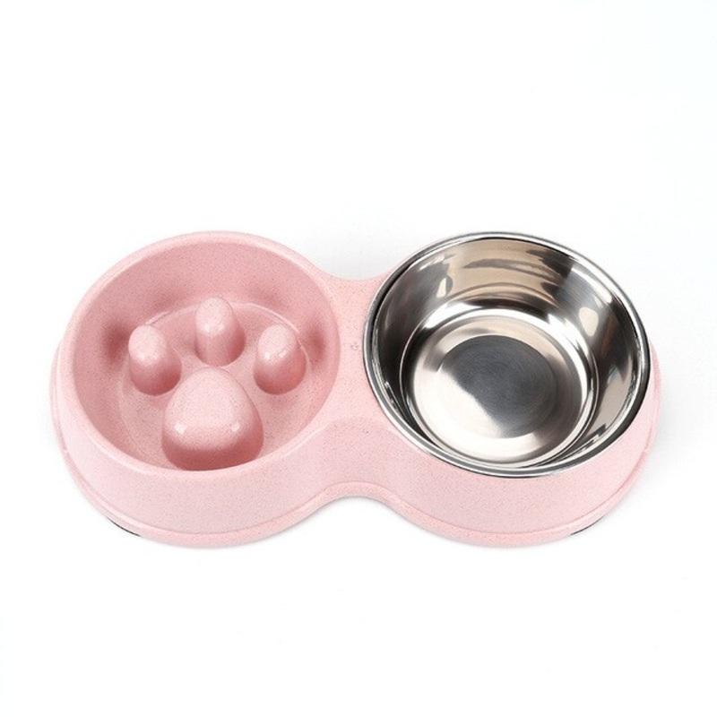 Stainless Steel Double Bowl Pet Tableware
