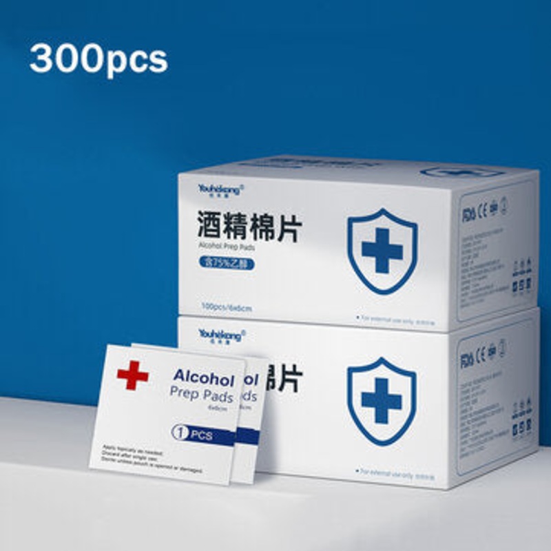 Youhekang 300pcs 60x60mm Disinfection Sterilization Alcohol Prep Pads Phone Laptop Tablet Cleaning Wet Wipes