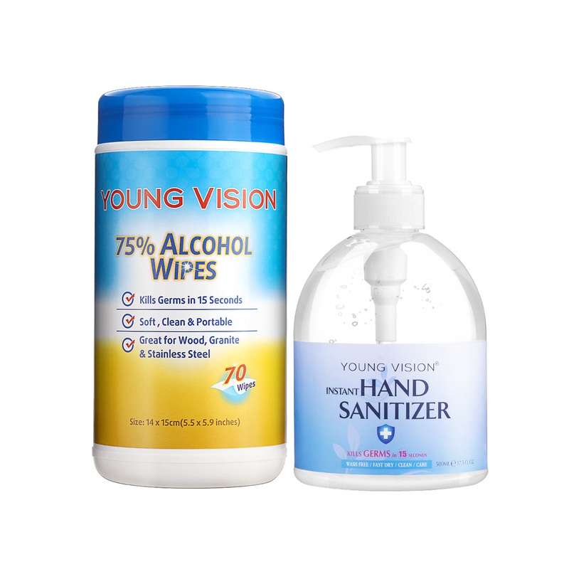 YOUNG VISION 500ML Hand Sanitizer Gel Wipes 70 Sheet