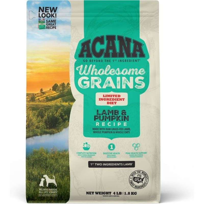 ACANA Wholesome Grains, Lamb & Pumpkin Recipe, Limited Ingredient Diet Dry Dog Food