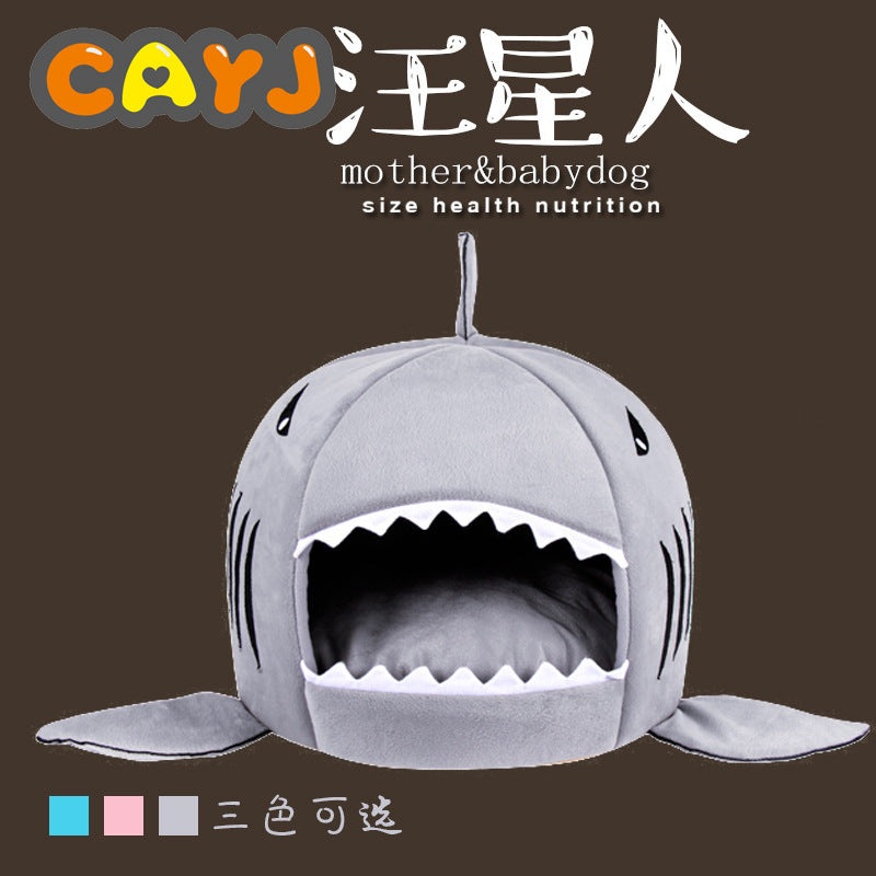 Shark Shape Pet Dog Cat Bed Puppy Houses Lovery Warm Doggy