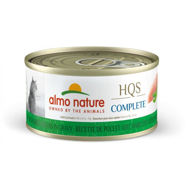 Almo Nature HQS Complete Cat Grain Free Chicken with Green Beans In Gravy Canned Cat Food