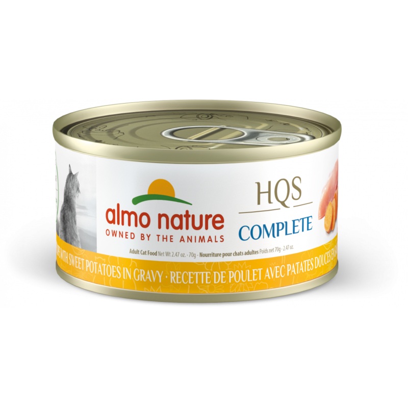 Almo Nature HQS Complete Cat Grain Free Chicken with Sweet Potatoes In Gravy Canned Cat Food
