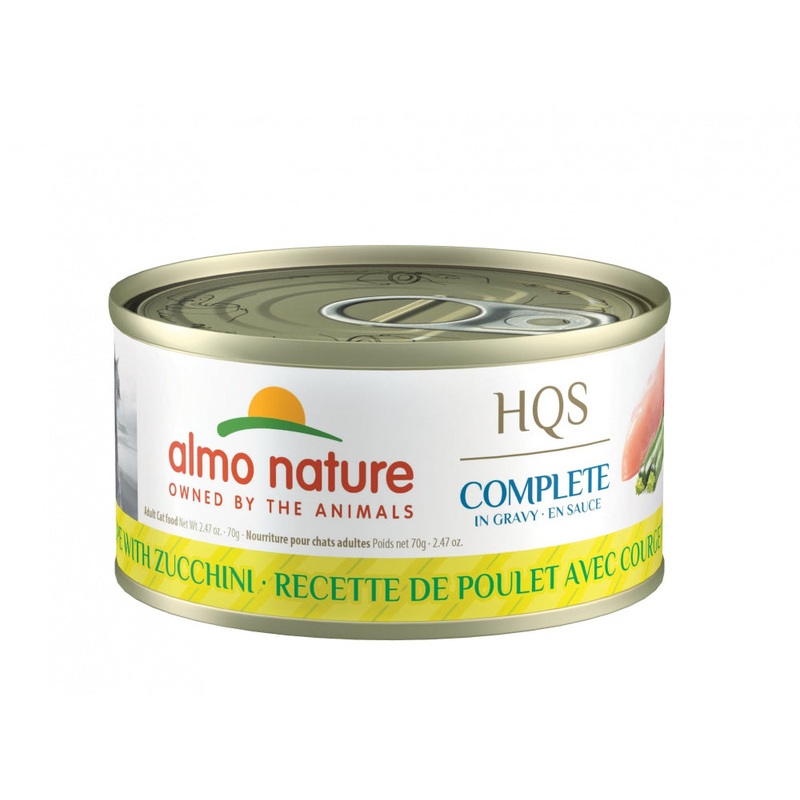 Almo Nature HQS Complete Cat Grain Free Chicken with Zucchini In Gravy Canned Cat Food