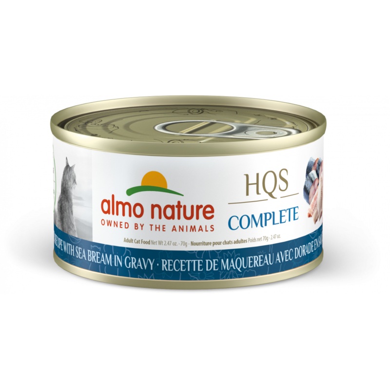 Almo Nature HQS Complete Cat Grain Free Mackerel with Sea Bream Canned Cat Food