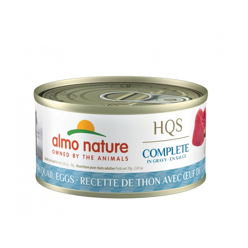 Almo Nature HQS Complete Cat Grain Free Tuna with Quail Egg In Gravy Canned Cat Food