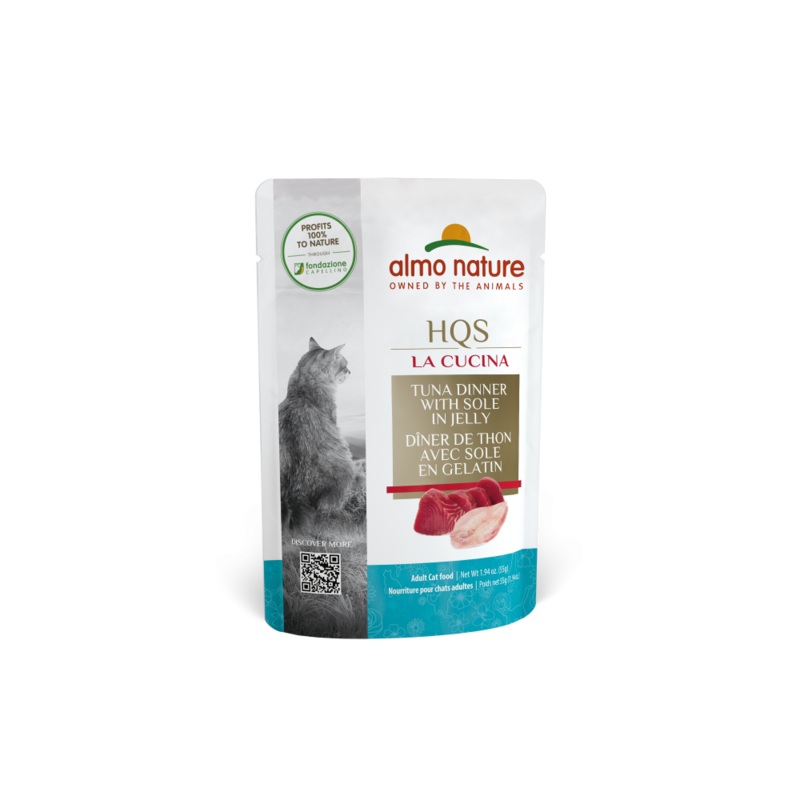 Almo Nature HQS La Cucina Cat Grain Free Tuna with Sole In Jelly Wet Cat Food
