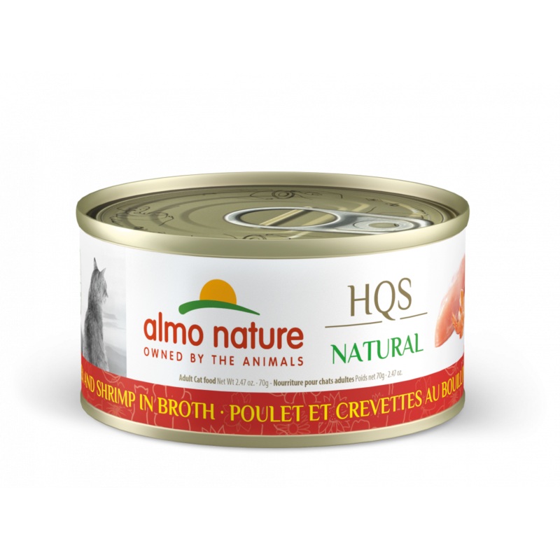 Almo Nature HQS Natural Cat Grain Free Chicken and Shrimp Canned Cat Food