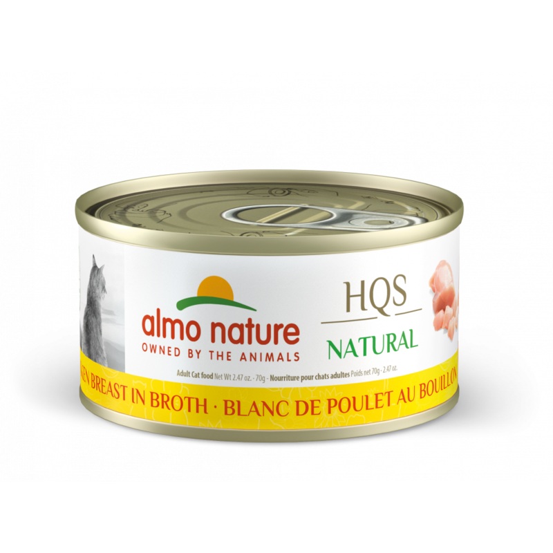 Almo Nature HQS Natural Cat Grain Free Chicken Breast In Broth Canned Cat Food