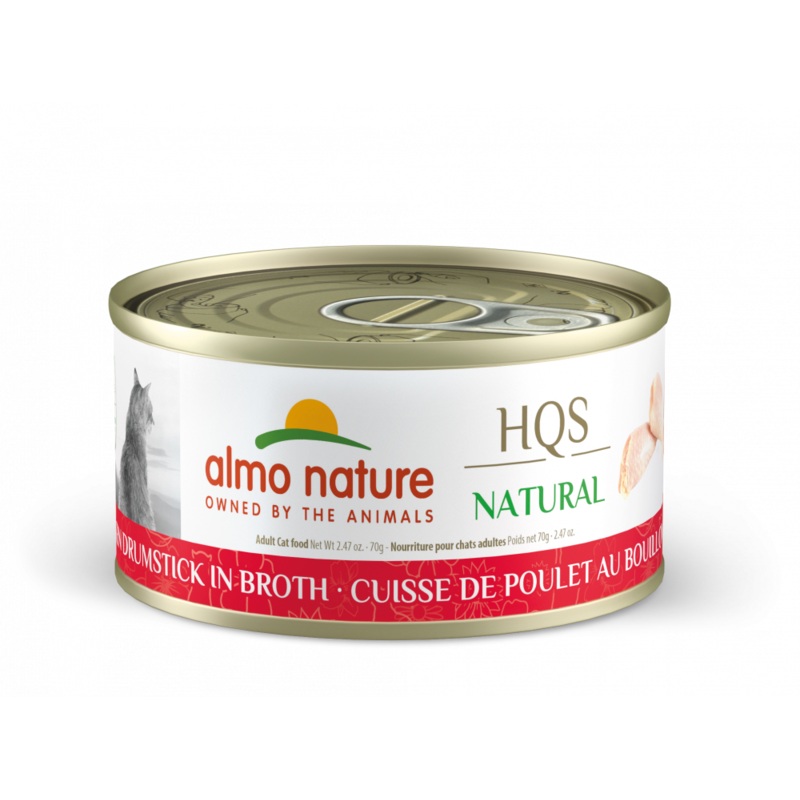 Almo Nature HQS Natural Cat Grain Free Chicken Drumstick In Broth Canned Cat Food