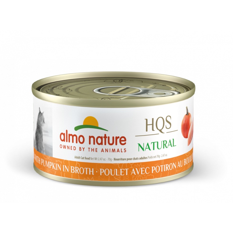 Almo Nature HQS Natural Cat Grain Free Chicken with Pumpkin In Broth Canned Cat Food