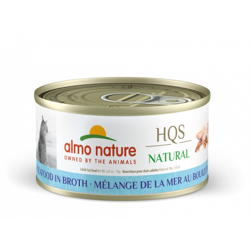 Almo Nature HQS Natural Cat Grain Free Mixed Seafood In Broth Canned Cat Food