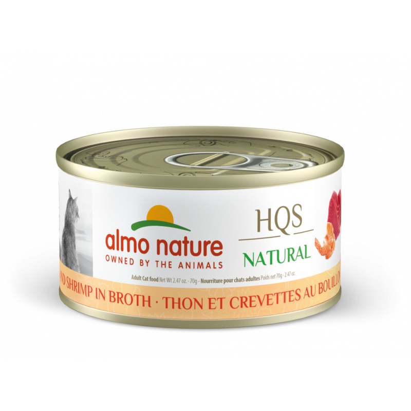 Almo Nature HQS Natural Cat Grain Free Tuna with Shrimp In Broth Canned Cat Food