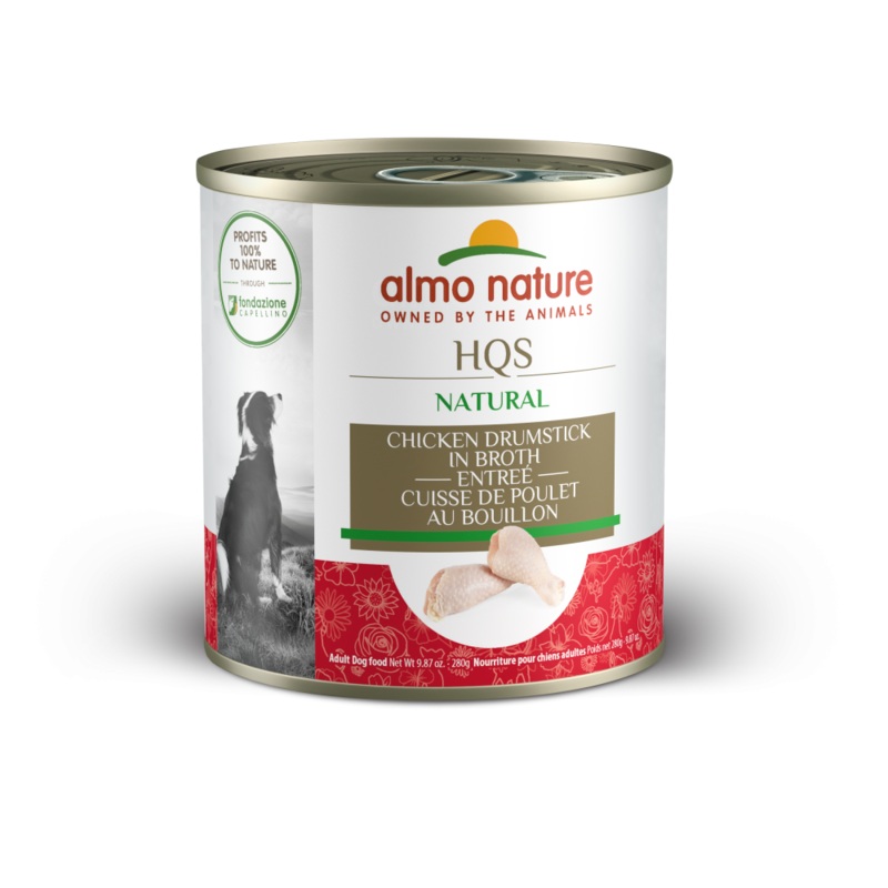 Almo Nature HQS Natural Dog Grain Free Additive Free Chicken Drumstick Canned Dog Food