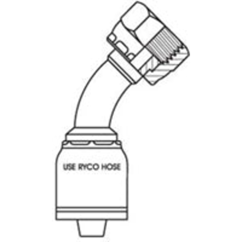 ORFS FEMALE 45 DEGREE BEND WITH 1-7/16 INCH THREAD FOR 1 INCH HOSE