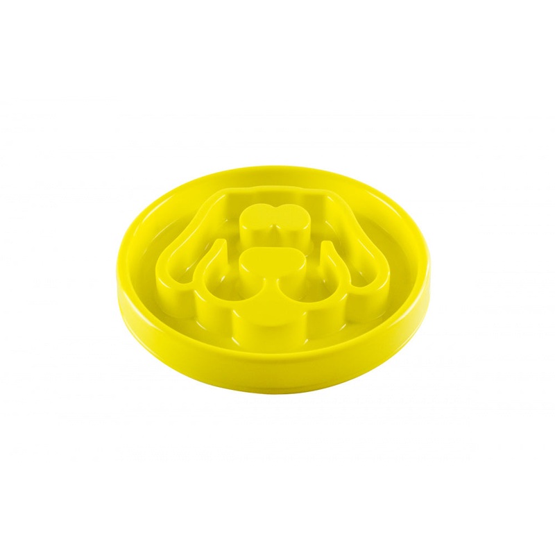 BeOneBreed Yellow Slow Feeder Dog Food Bowl