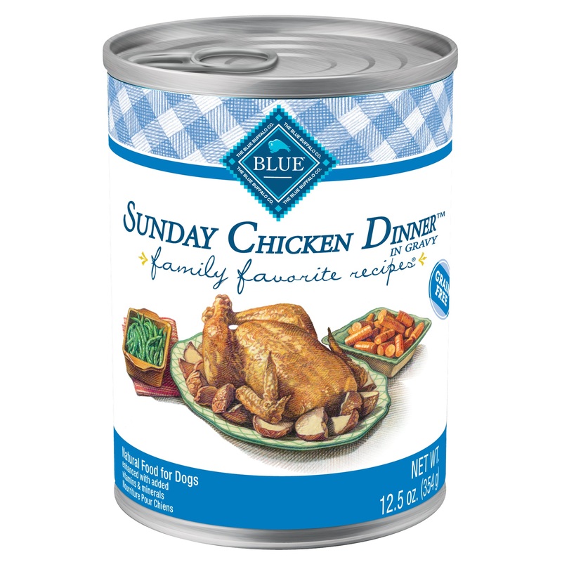 Blue Buffalo Family Favorite Grain-Free Recipes Sunday Chicken Dinner Canned Dog Food, 12.5-oz, case of 12