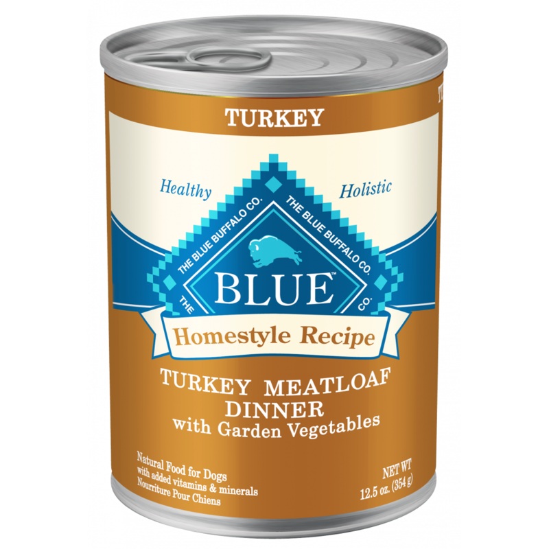 Blue Buffalo Homestyle Recipe Adult Turkey Meatloaf Dinner with Garden Vegetables Canned Dog Food