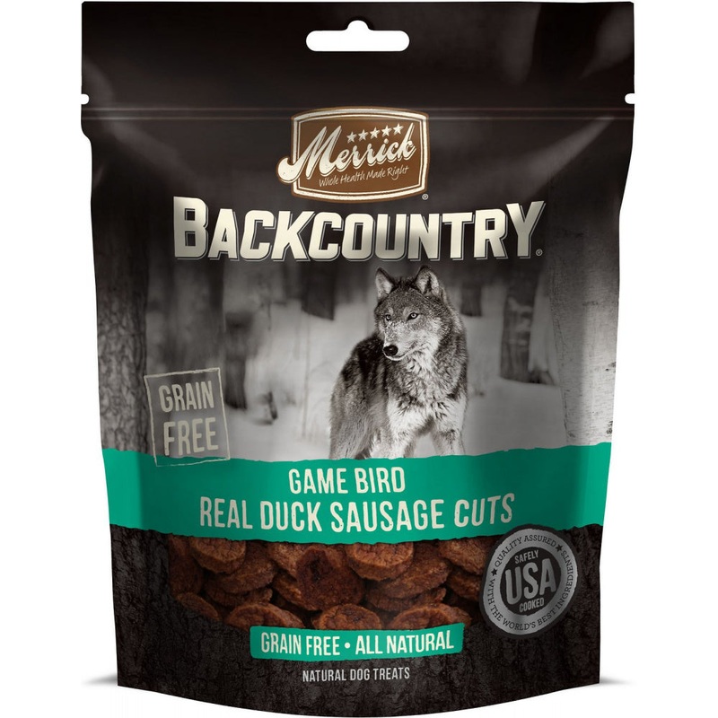 Merrick Backcountry Game Bird Grain Free Real Duck Sausage Cuts Dog Treats