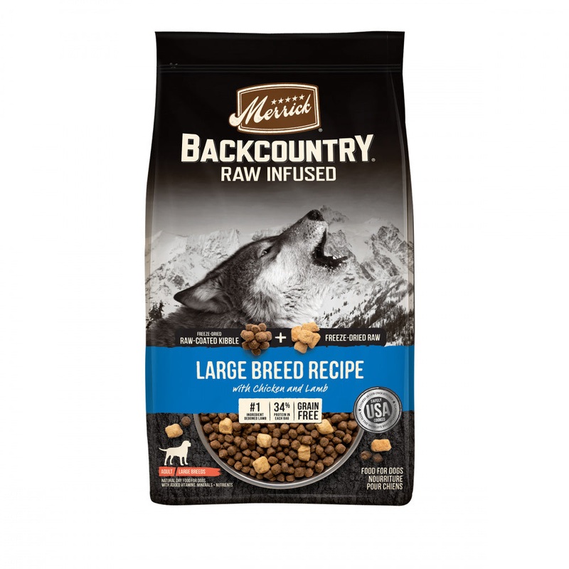 Merrick Backcountry Grain Free Dry Adult Dog Food Kibble With Freeze Dried Raw Pieces Large Breed Recipe