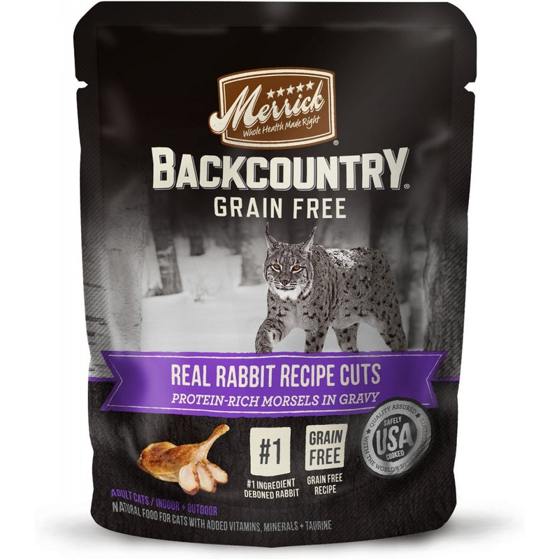 Merrick Backcountry Grain Free Real Rabbit Cuts Recipe Cat Food Pouch