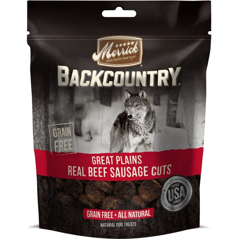 Merrick Backcountry Great Plains Grain Free Real Beef Sausage Cuts Dog Treats