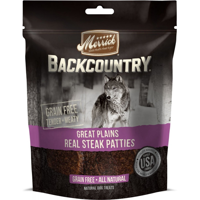 Merrick Backcountry Great Plains Grain Free Real Steak Patties Dog Treats