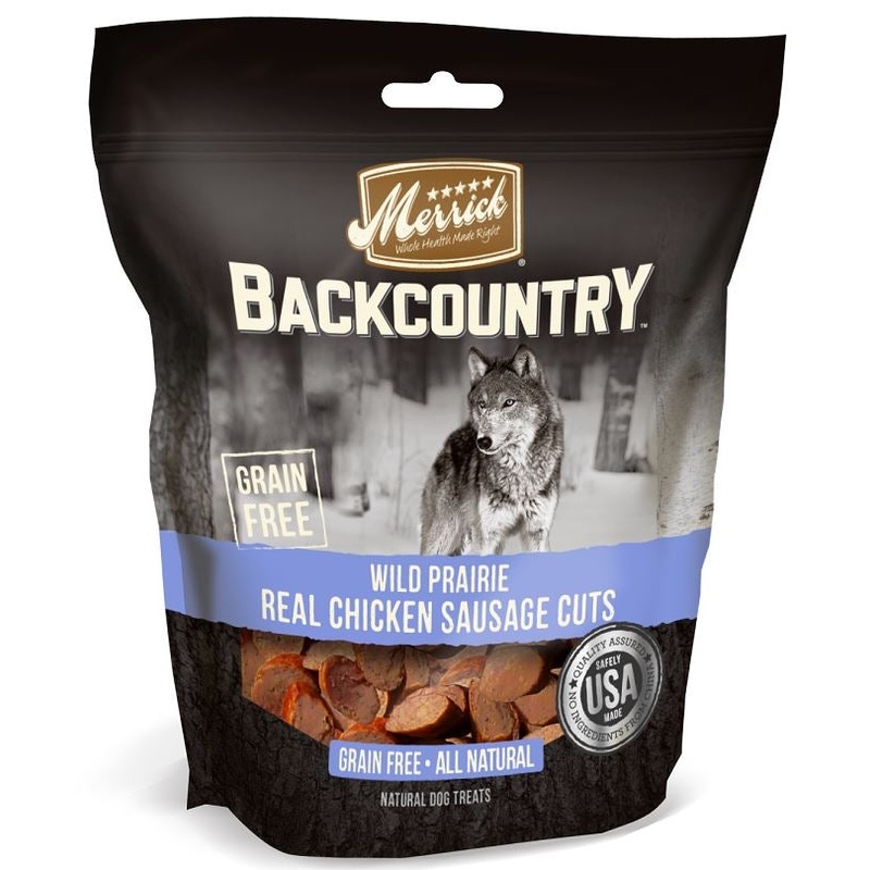 Merrick Backcountry Wild Prairie Grain Free Chicken Sausage Cuts Dog Treats