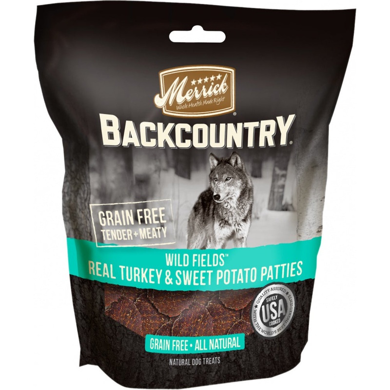 Merrick Backcountry Wild Prairie Grain Free Real Turkey and Sweet Potato Pattie Dog Treats
