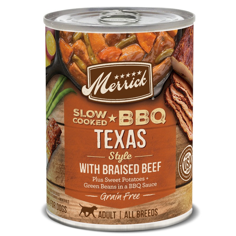Merrick Grain-Free Wet Dog Food Slow-Cooked BBQ Texas Style with Braised Beef