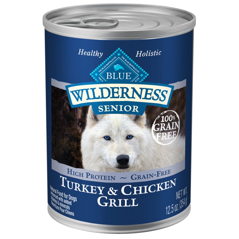 Blue Buffalo Wilderness High-Protein Grain-Free Turkey & Chicken Grill Senior Canned Dog Food