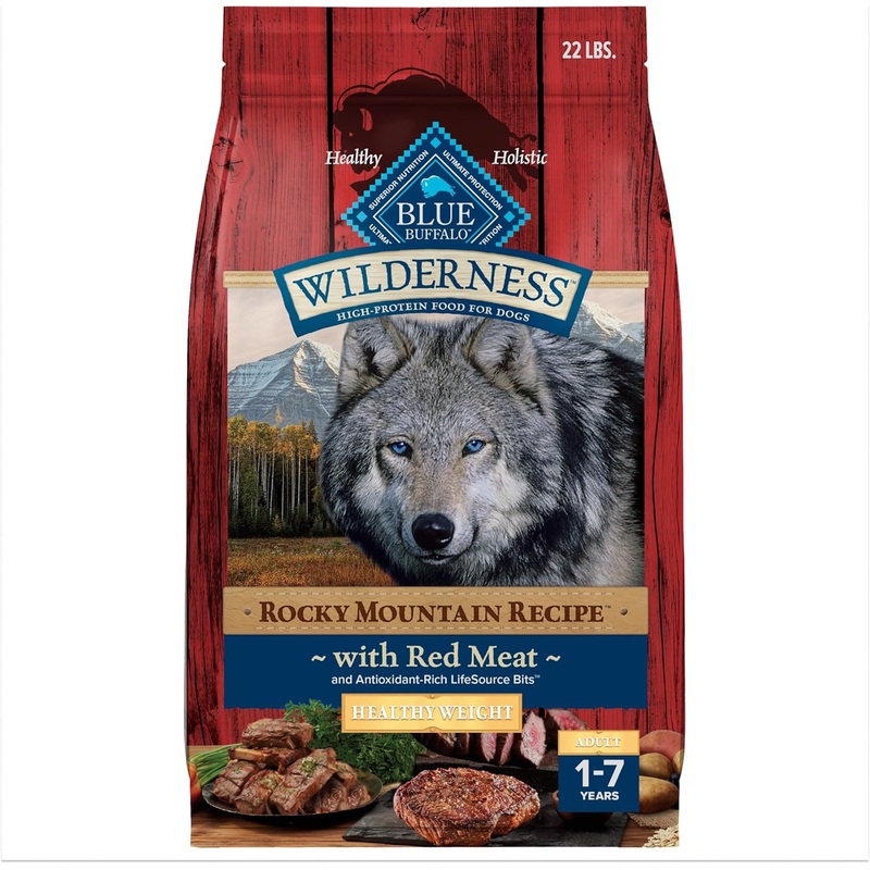 Blue Buffalo Wilderness Red Meat Rocky Mountain Recipe High-Protein Healthy Weight Adult Dry Dog Food