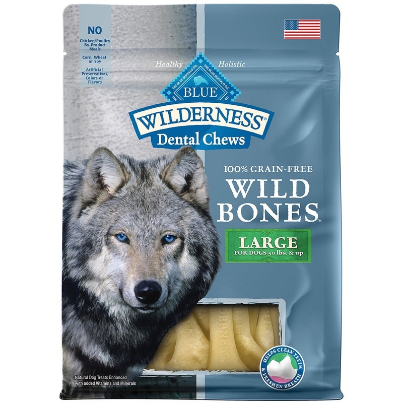 Blue Buffalo Wilderness Wild Bones Dental Chews Large Size for Dogs