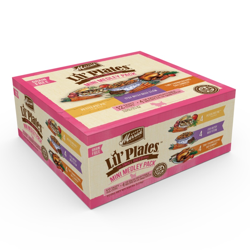 Merrick Lil’ Plates Grain Free Mini Medley Variety Pack Wet Dog Food Tray