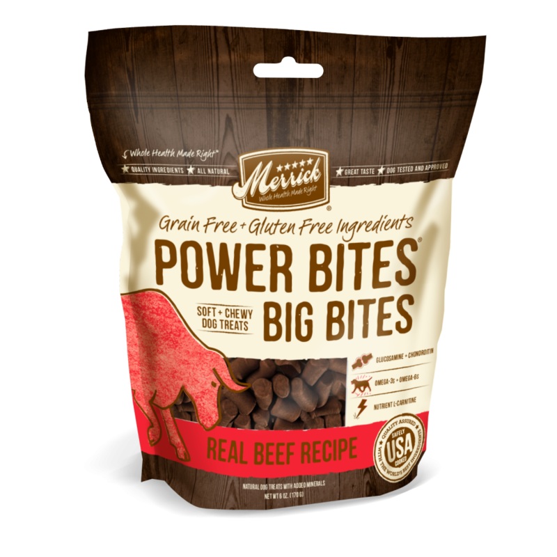 Merrick Power Bites Big Bites Real Beef Dog Treats