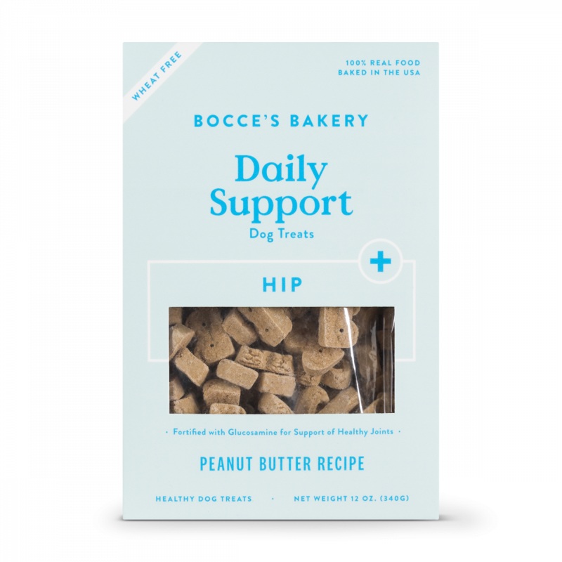 Bocce’s Bakery Daily Support Peanut Butter Recipe Functional Hip & Joints Biscuit Dog Treats