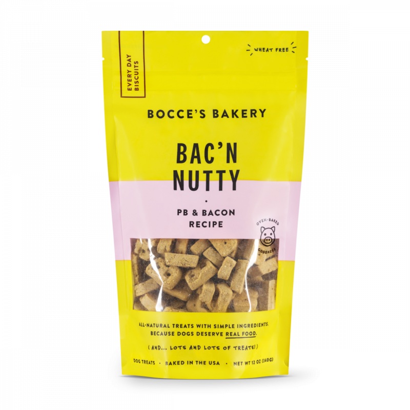 Bocce’s Bakery Every Day Bac’n Nutty Biscuit Dog Treats