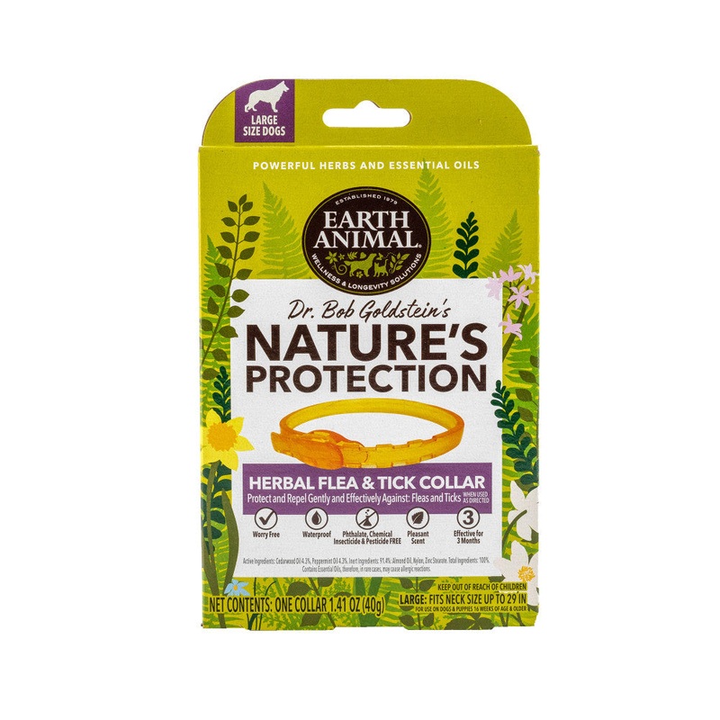 Earth Animal Nature’s Protection Flea & Tick Prevention Herbal Collar for Large Dogs