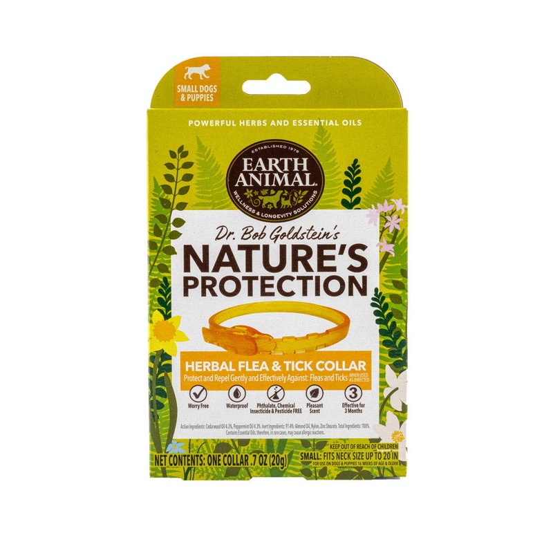 Earth Animal Nature’s Protection Flea & Tick Prevention Herbal Collar for Small Dogs & Puppies