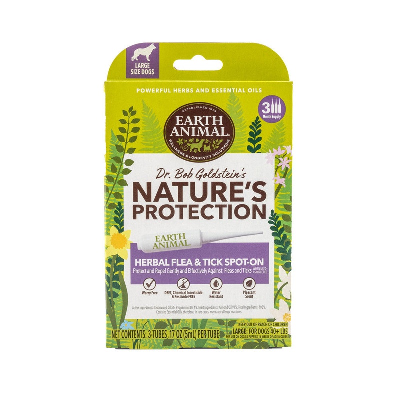 Earth Animal Nature’s Protection Flea & Tick Prevention Herbal Spot-On for Large Dogs